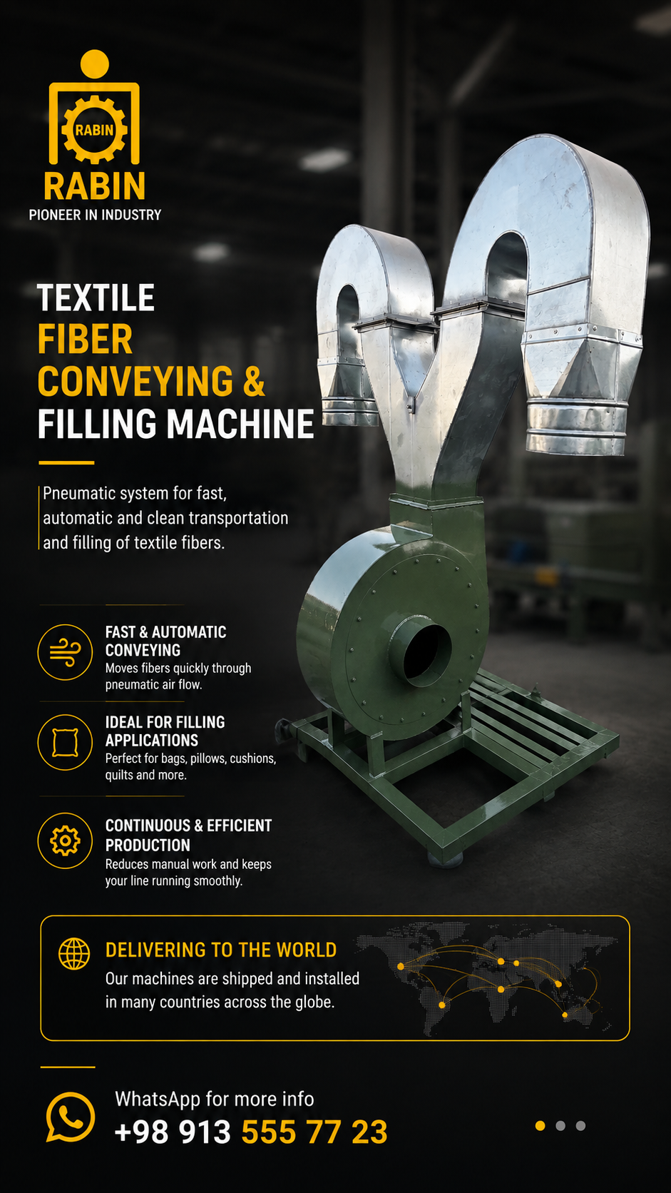Pneumatic Textile Fiber Conveying Machine
